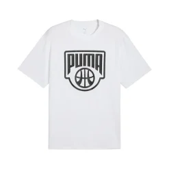 T-shirt bianca in cotone da Uomo con logo e stampa Puma