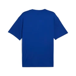 T-shirt blu da Uomo in cotone Puma con logo basket
