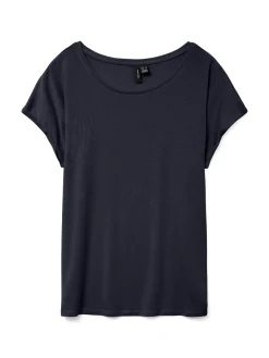 T-shirt Blu navy da Donna con scollo rotondo Vero Moda