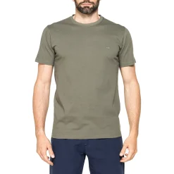 T-shirt casual da Uomo verde militare in cotone con logo Carrera Jeans