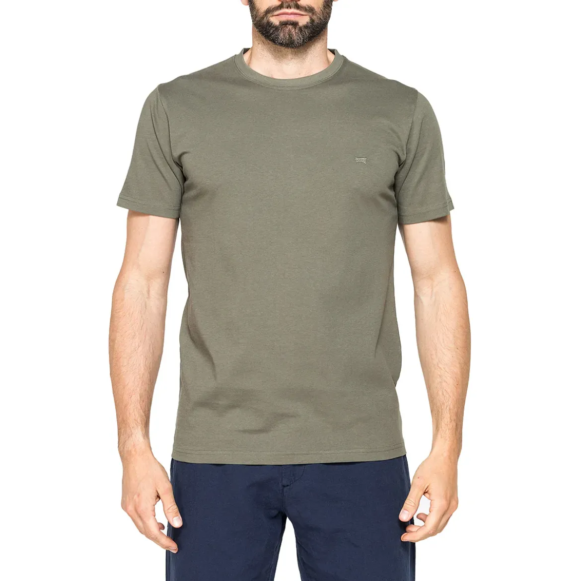 T-shirt casual da Uomo verde militare in cotone con logo Carrera Jeans