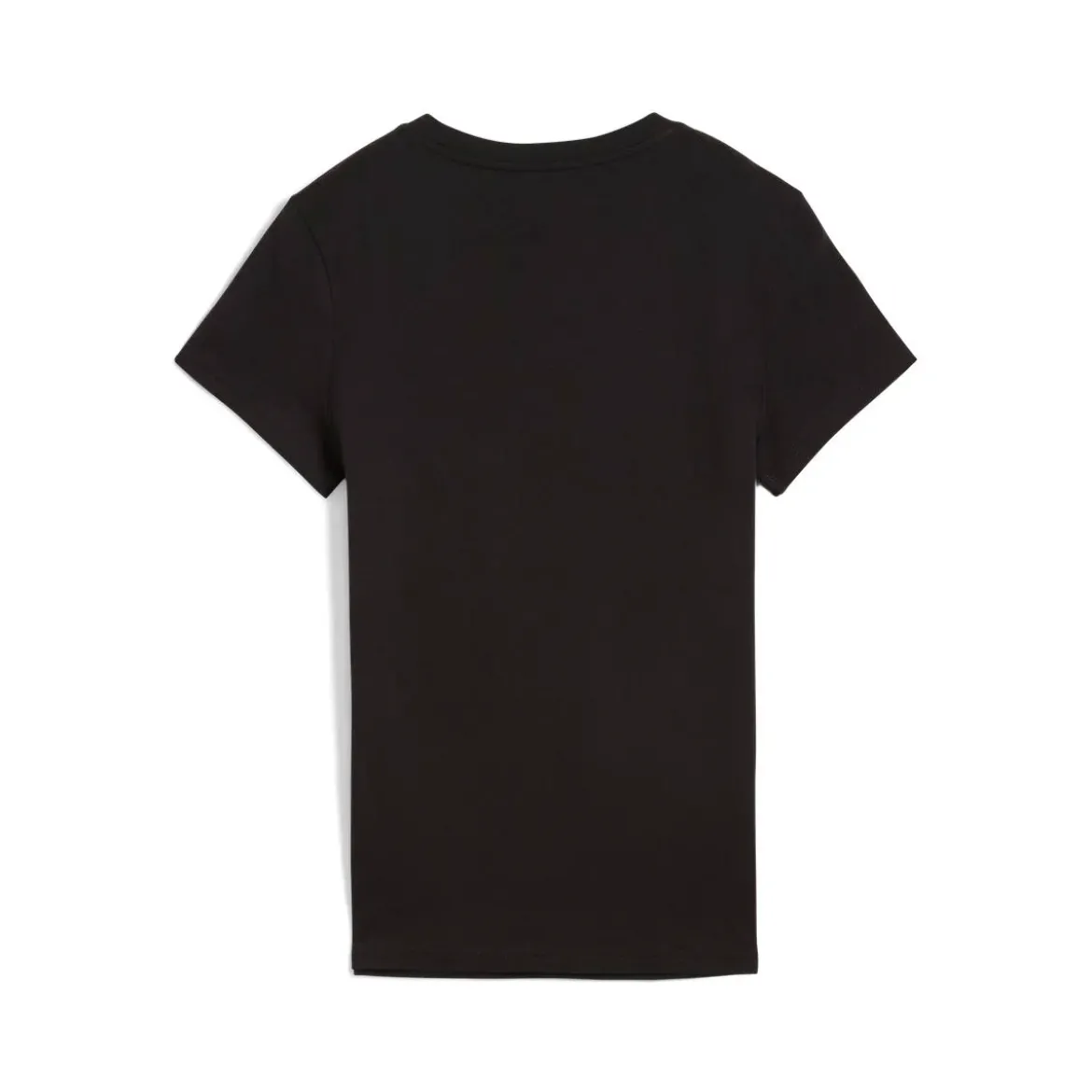 T-shirt da donna nera con logo bianco a contrasto sul petto Puma