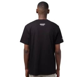 T-shirt da uomo nera in cotone con logo e stampa Ducati Corse