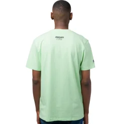 T-shirt da uomo verde chiaro in cotone con logo e stampa Ducati Corse