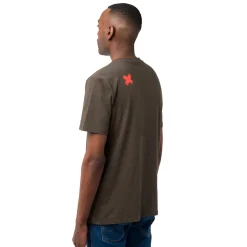 T-shirt da uomo verde militare con dettaglio stampa Ducati Scrambler