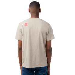 T-shirt girocollo beige da uomo con stampa frontale Ducati Scrambler