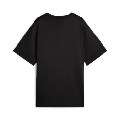 T-shirt nera da Donna con logo frontale in contrasto Puma