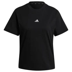 T-shirt nera da Donna con logo minimal frontale adidas