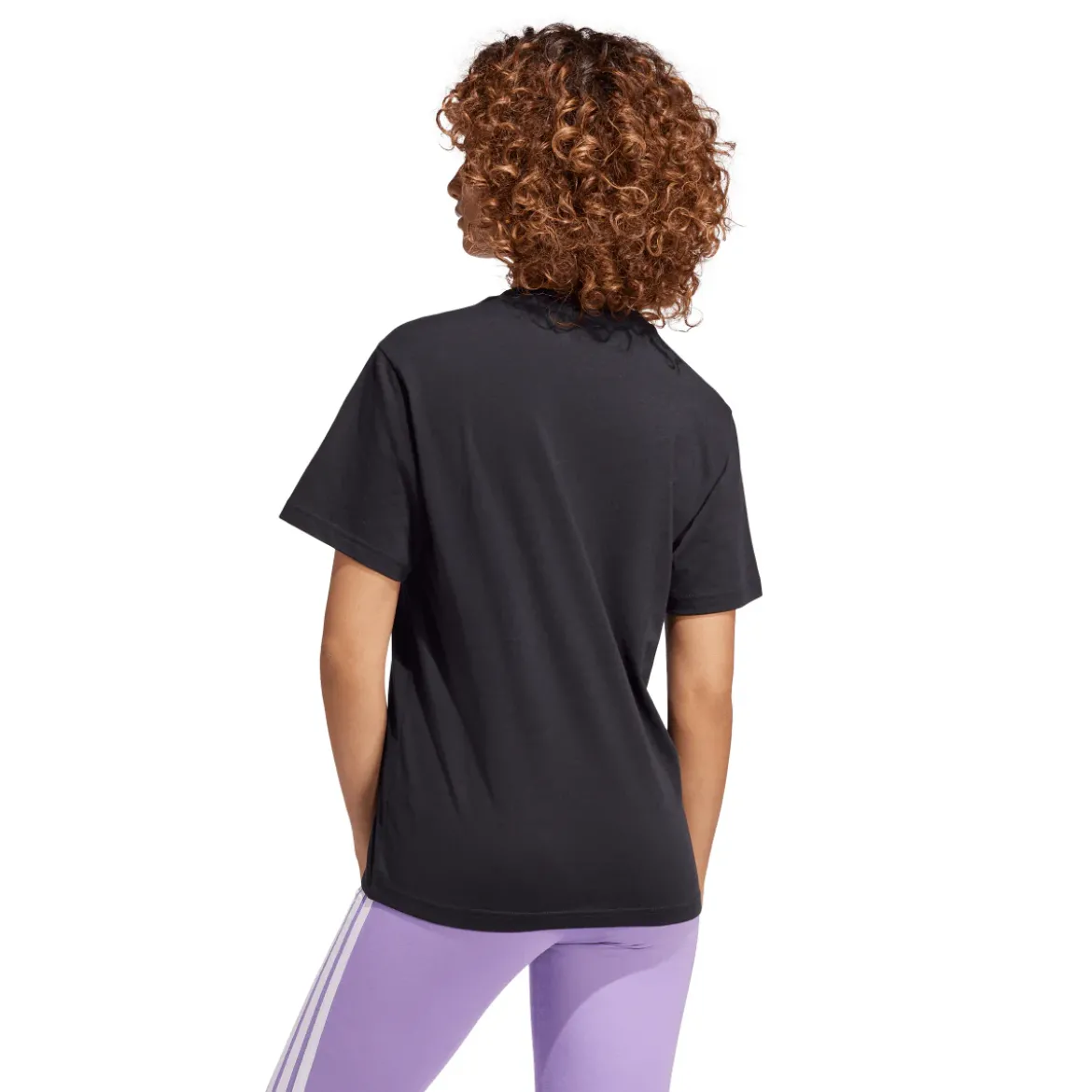 T-shirt nera da Donna con logo oro stampato adidas