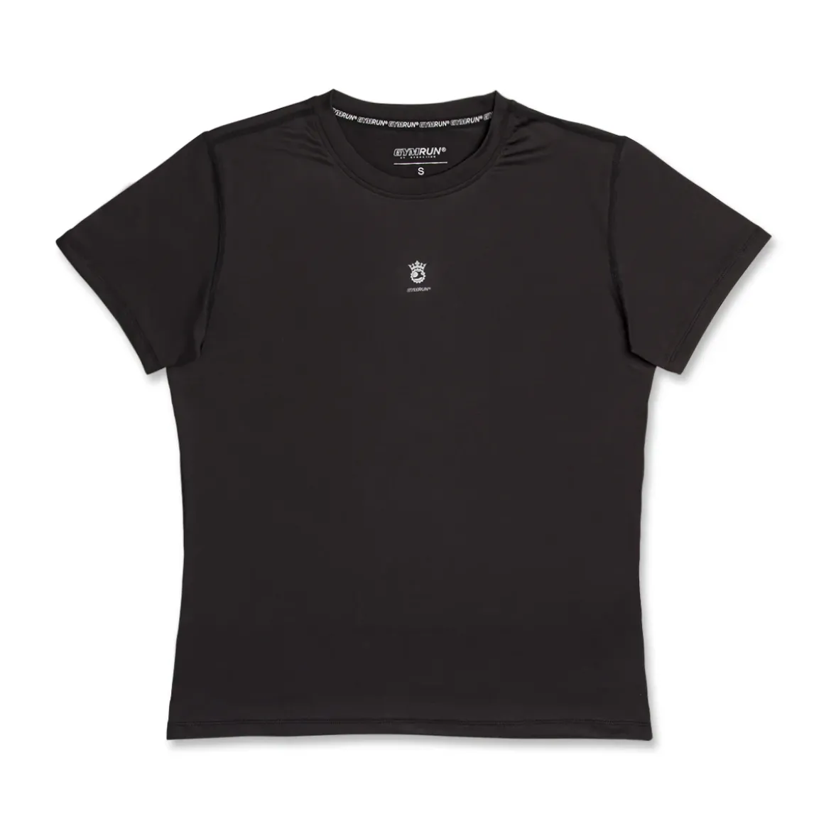 T-shirt nera da donna in tessuto tecnico GymRun