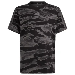 T-shirt nera da Ragazzo con stampa mimetica adidas