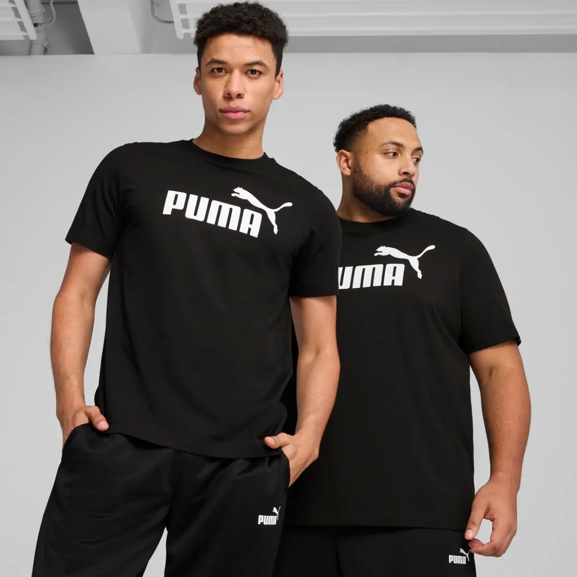 T-shirt nera da Uomo con logo frontale ESS No. 1 Puma