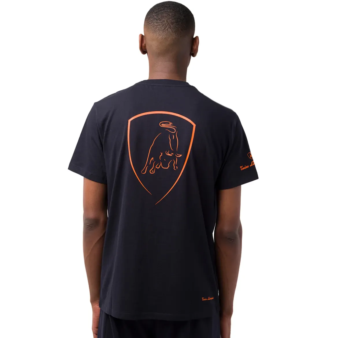 T-shirt nera da Uomo in cotone Tonino Lamborghini con logo