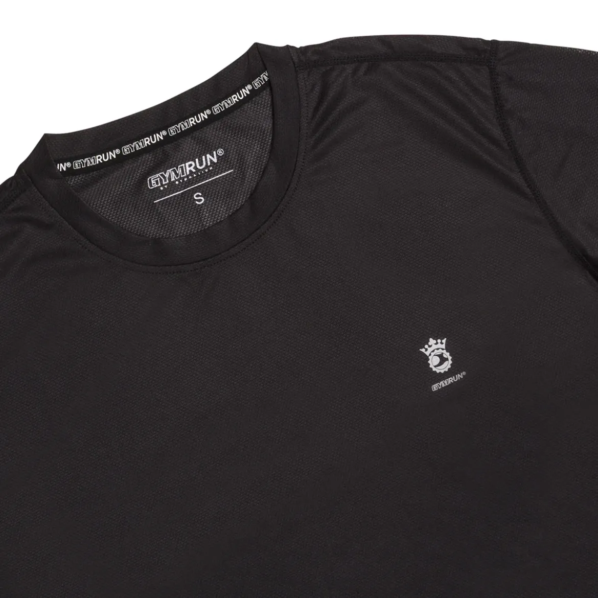 T-shirt nera sportiva da donna a manica corta GymRun