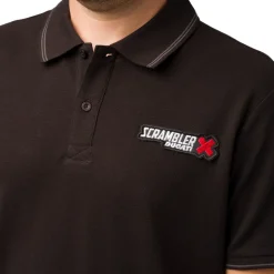 T-shirt polo da uomo nera Ducati Scrambler