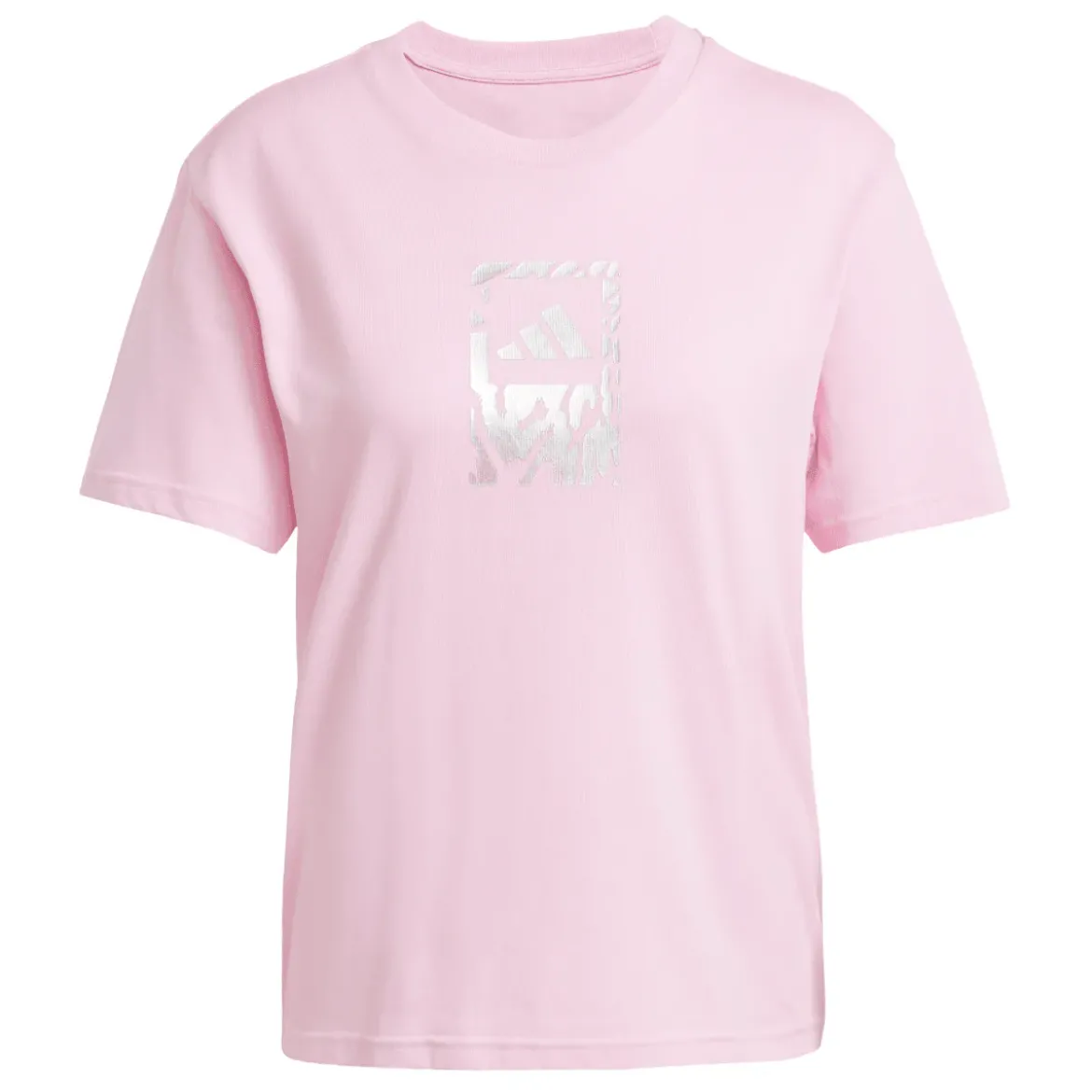 T-shirt rosa da Donna con logo frontale stampato adidas