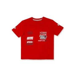 T-shirt Rossa da Bambino con grafiche a tema racing e logo Ducati