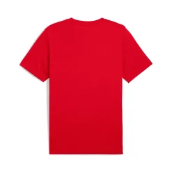 T-shirt rossa da Uomo in cotone con logo frontale in contrasto Puma