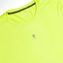 T-shirt sportiva da uomo giallo fluo con logo GymRun