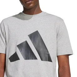 T-shirt sportiva da uomo grigia adidas con logo nero