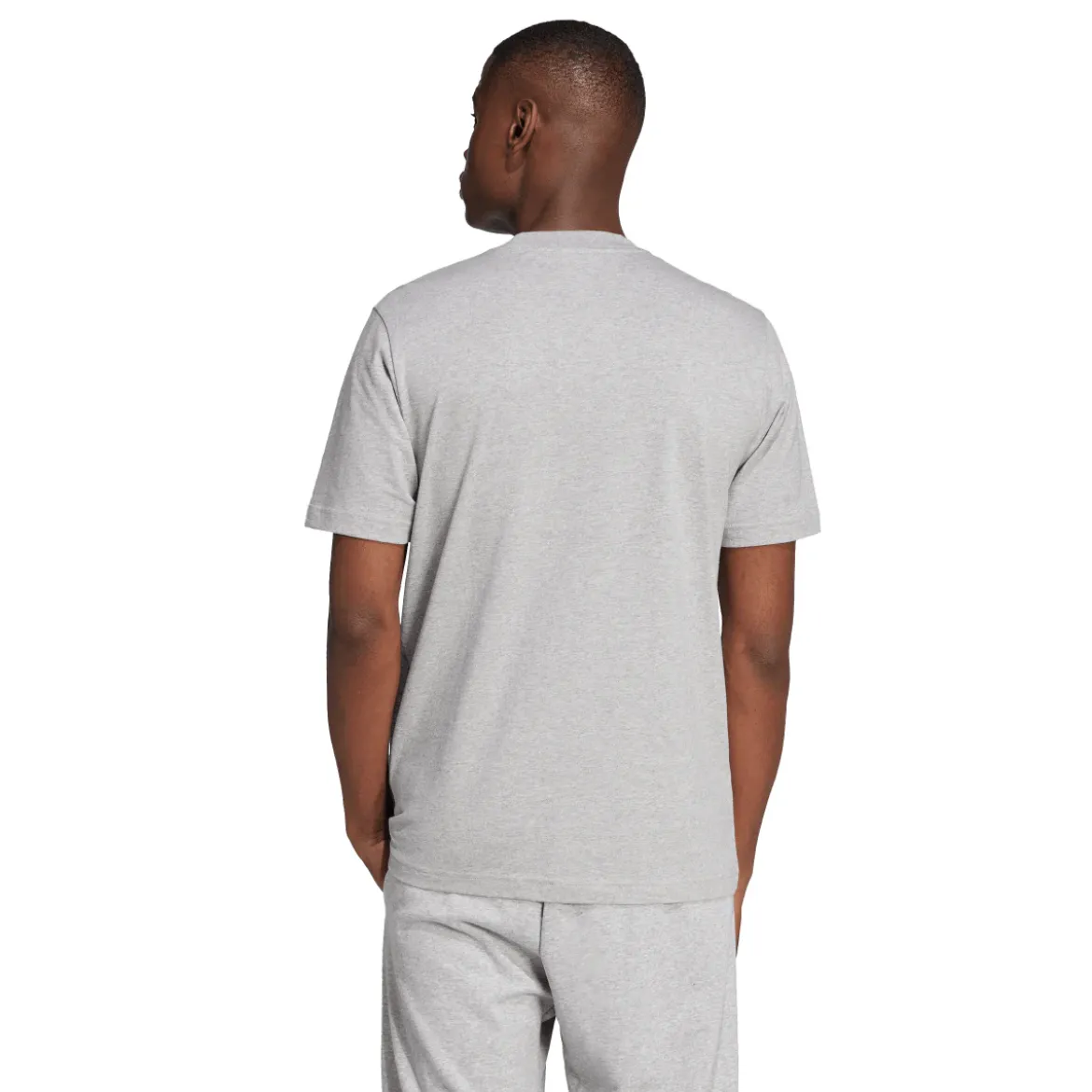 T-shirt sportiva da uomo grigia adidas con logo nero