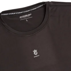 T-shirt sportiva da uomo nera in tessuto tecnico GymRun