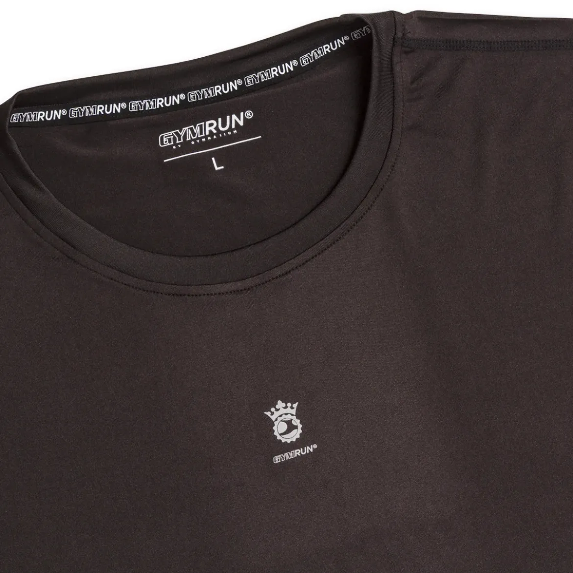 T-shirt sportiva da uomo nera in tessuto tecnico GymRun