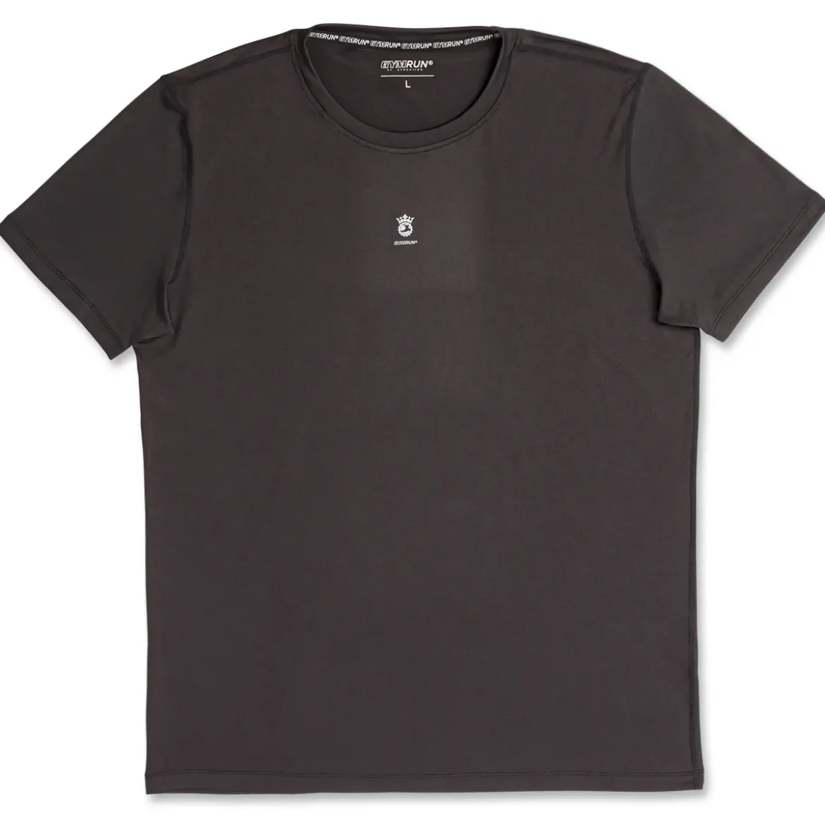 T-shirt sportiva da uomo nera in tessuto tecnico GymRun