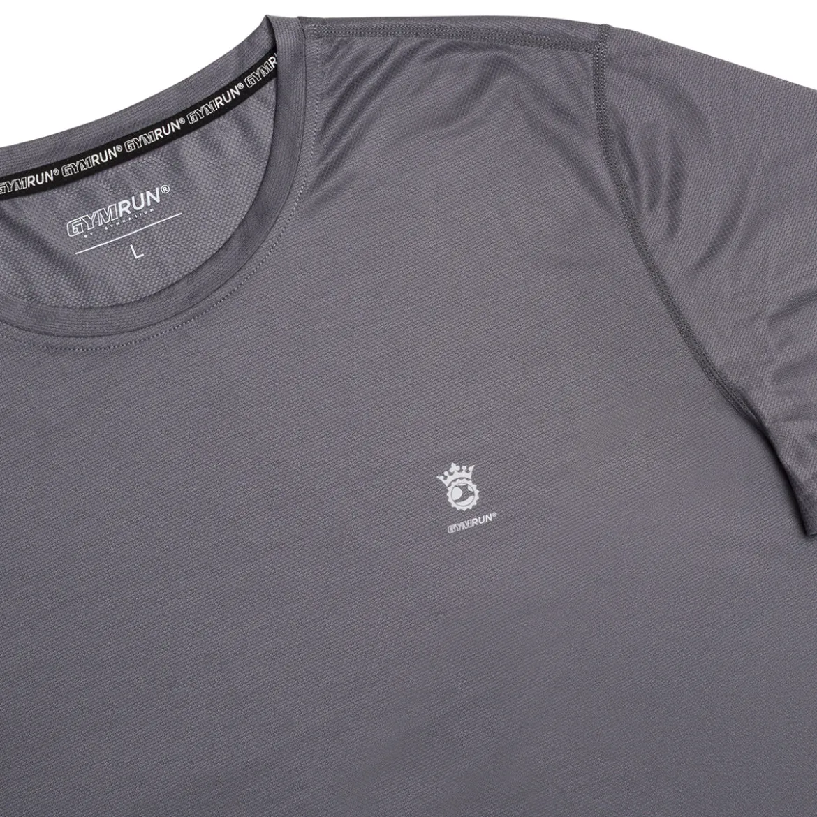 T-shirt sportiva grigia da uomo con logo GymRun