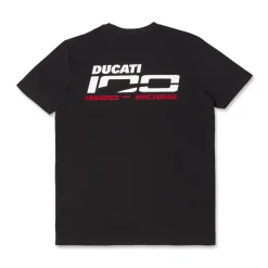 T-shirt sportiva nera in Cotone con logo Ducati 100