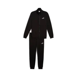 Tuta completo coordinato da uomo nero con logo e zip intera Puma