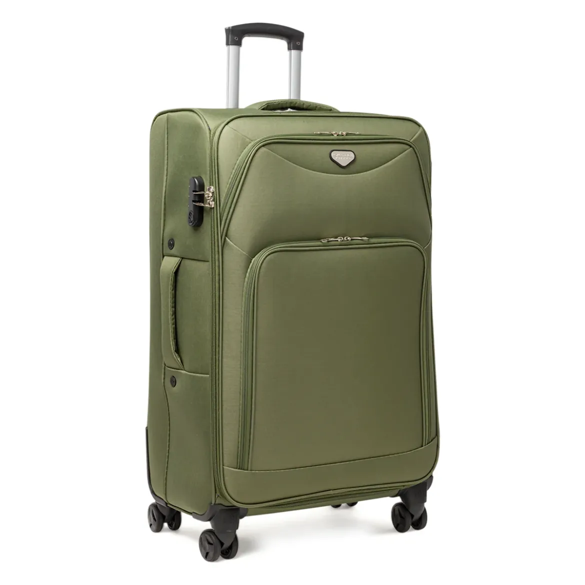 Valigia grande trolley da stiva verde Romeo Gigli Milano in tessuto