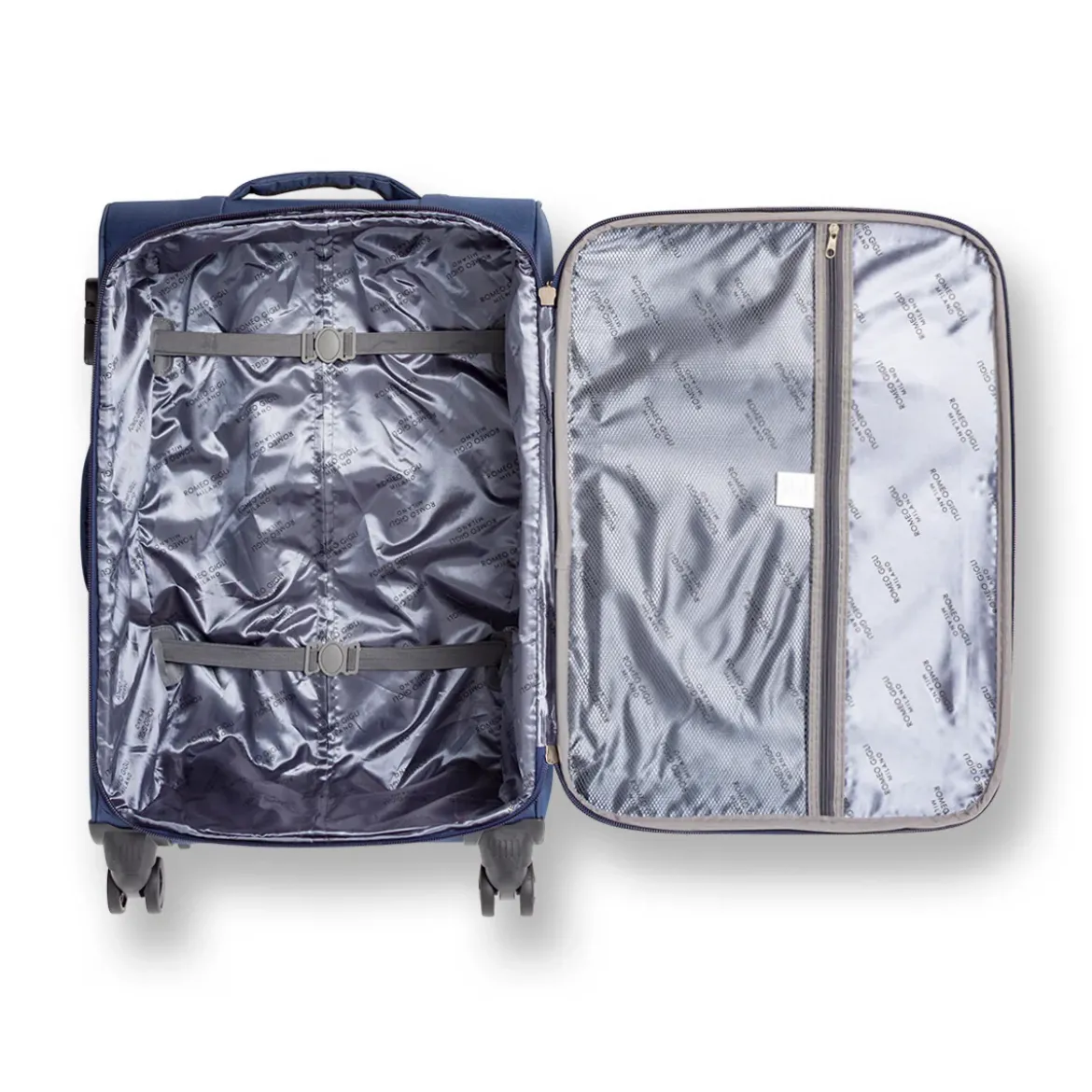 Valigia media trolley da viaggio blu Romeo Gigli Milano