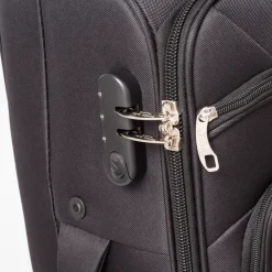 Valigia media trolley nera Romeo Gigli Milano in tessuto resistente
