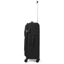 Valigia trolley media in tessuto resistente nera Romeo Gigli Milano