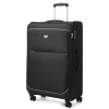 Valigia trolley nera da stiva in tessuto resistente Romeo Gigli Milano