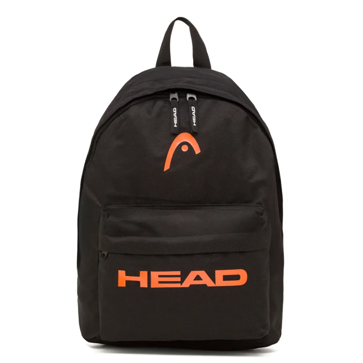 Zaino sportivo nero Unisex con tasche e logo arancione Head