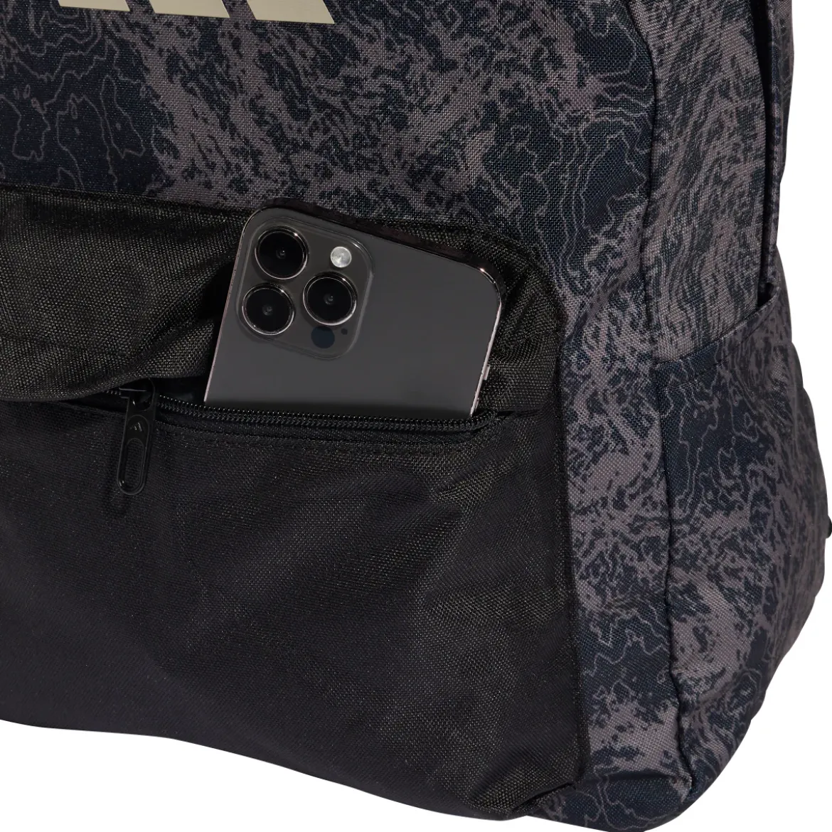 Zaino sportivo unisex adidas nero con stampa camouflage e logo